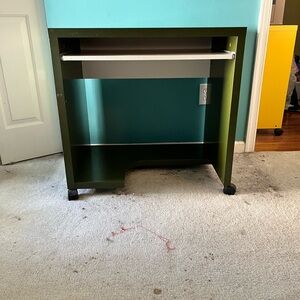 IKEA Green Rolling Desk with Shelf